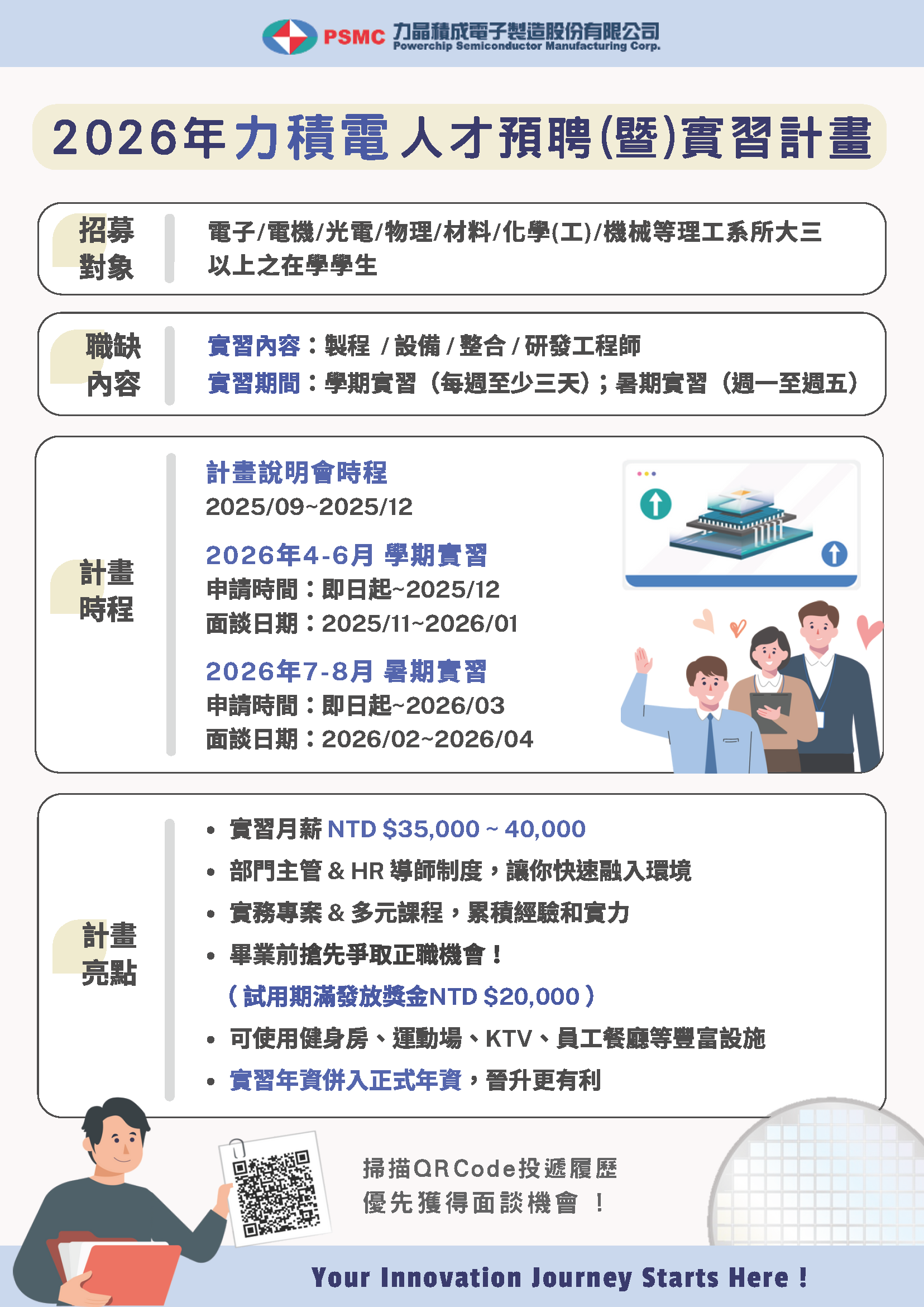 2026年力積電人才預聘暨實習計畫